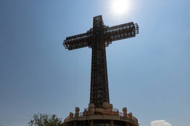 istock Millenium cross view against blue sky in Skopje North Macedonia 2170854637