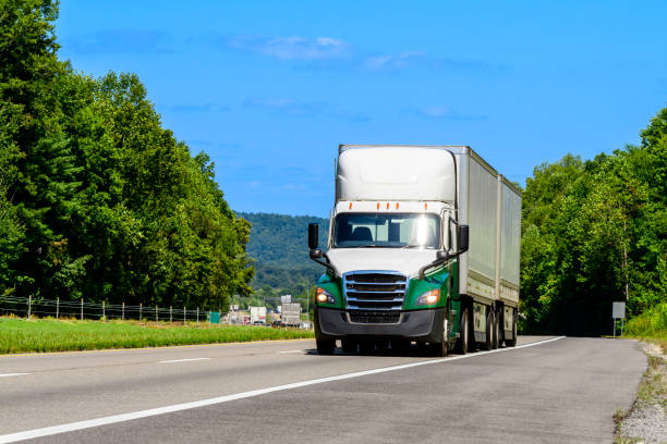 istock Double-Trailer Semi Rig Climbs Interstate Hill Near Smoky Mountains 2170862177