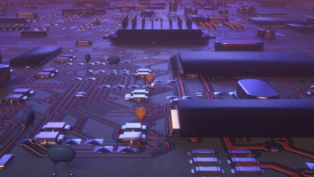 istock High tech electronic board. Abstract futuristic industry concept. 3d illustration 2170873410