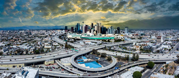 istock Los Angeles skyline sunset view 2170877572