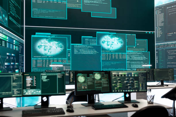 istock Empty governmental cyber defense and surveillance room 2170879503