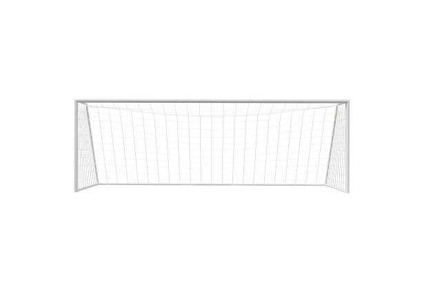 istock Empty football goal on white background 2170897901