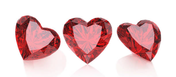 istock Red heart shaped diamond on white background 2170897951
