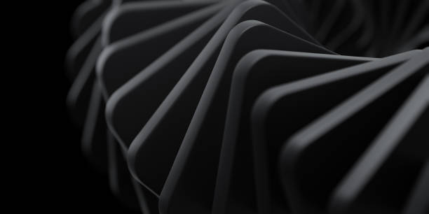 istock Abstract black geometric spiral pattern close-up 2170899927