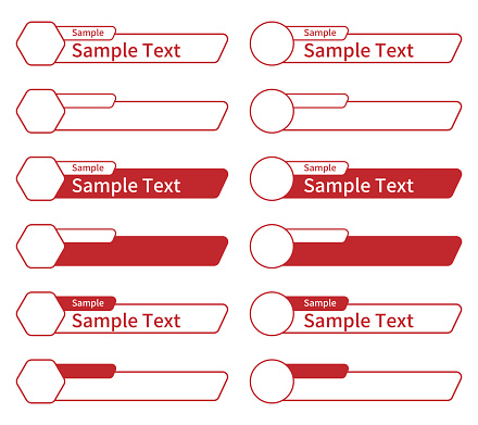 Caption Box Example Set Of Red Caption Box Stock Illustration - Download Image Now ...