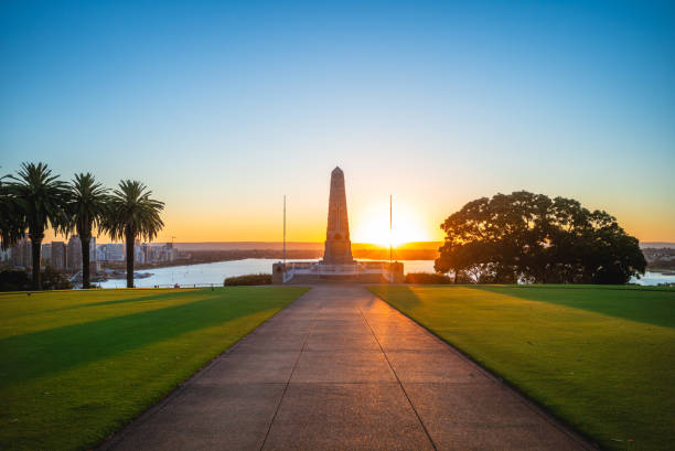 January 17, 2019: The State War Memorial Cenotaph at kings park in perth, australia, unveiled in the year of the Centenary of Western Australia, 24 November 1929, by the Governor Sir William Campion