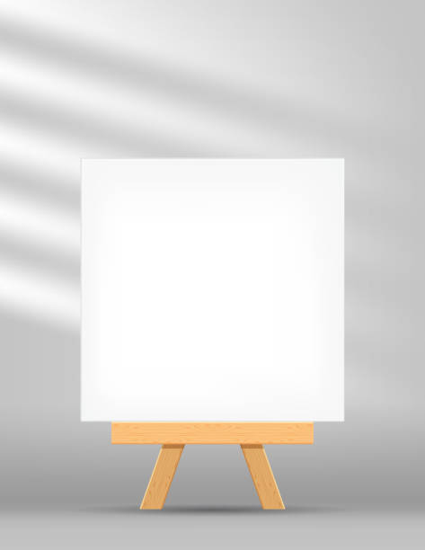 istock canvas frame artistic square with easel for art painting, picture canvas and wooden stand 2170910148