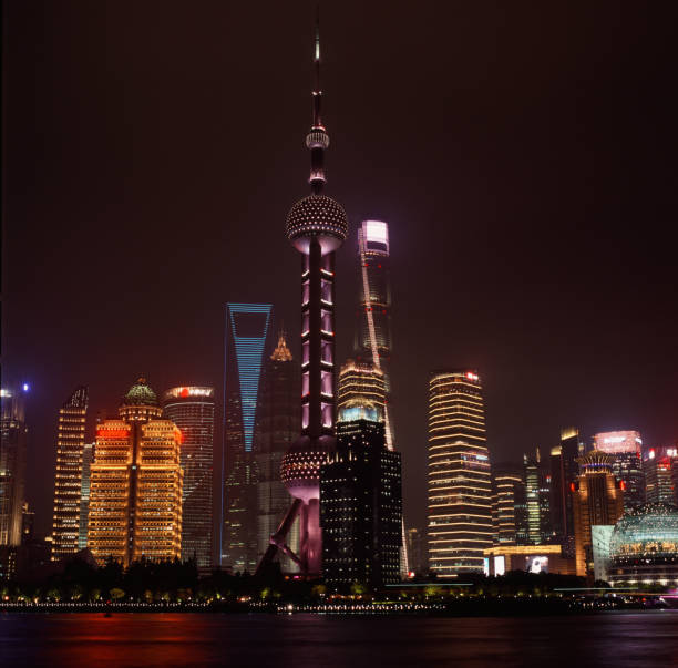 Shanghai city skyline at night
