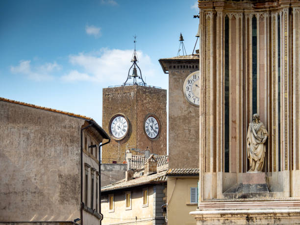 View from Via del Duomo towards Orvieto Clock Towers