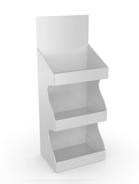 istock Blank white POS POI cardboard blank empty displays with shelves. 2170919709