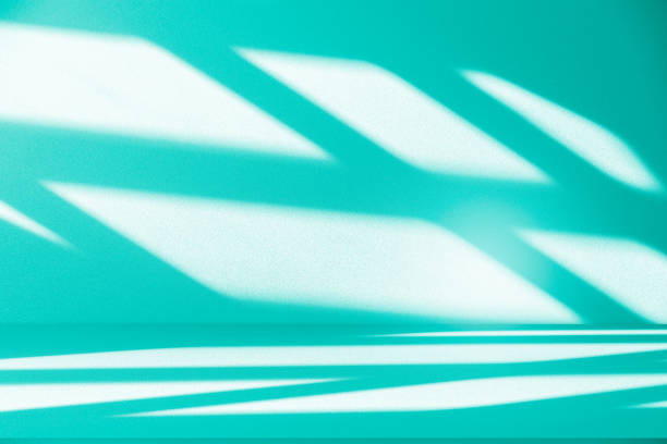 istock Studio style background wall decoration presentation uses white and green tones. with shadows cast from a nearby window, concept creating a decorative 2170921383