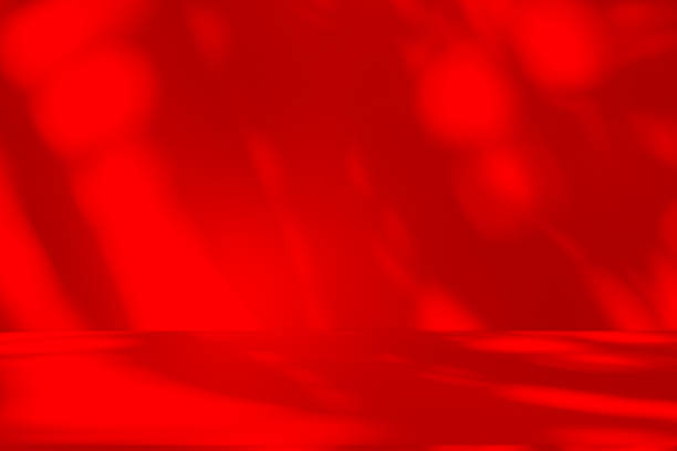 istock Studio style background wall decoration presentation uses white and red tones. with shadows cast from a nearby window, concept creating a decorative 2170921388