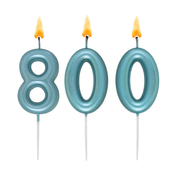 istock Blue birthday candles isolated on white background, number 800 2170924036