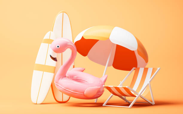 istock Tropical beach travel theme in summer, 3d rendering. 2170926980