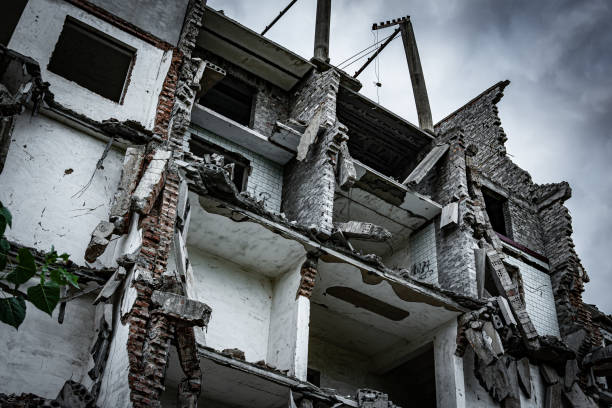 istock Destroyed residential building 2170928625