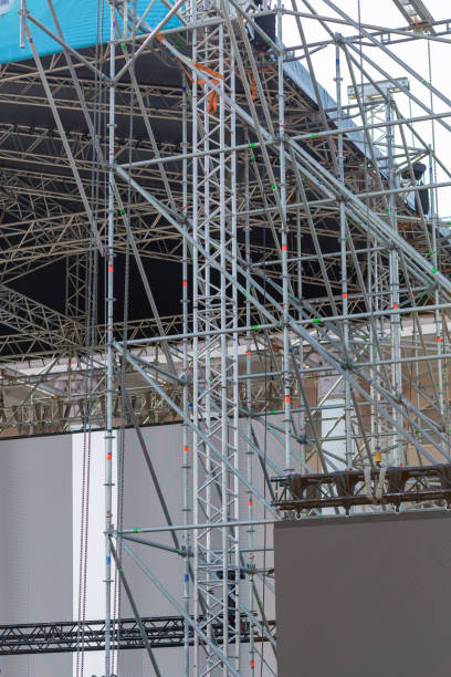istock Metal construction of mobile concert stage. 2170928883