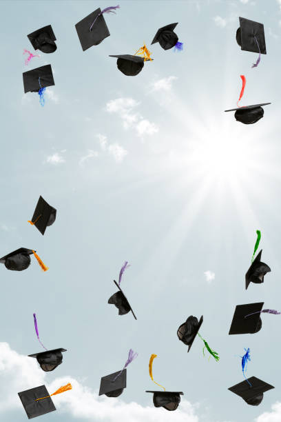 istock Mortarboards flying in the sky 2170929665