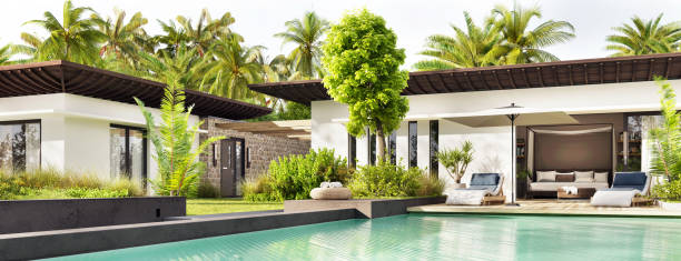 Modern House Modern House Exterior Design Resort Style Experience at Home stock pictures, royalty-free photos & images