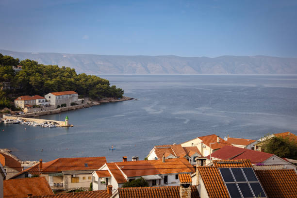 Adriatic Sea view, Jelsa town Hvar Island.Croatia.