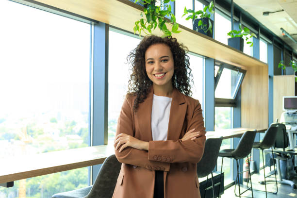 istock Coworking and work in office concept with young woman 2170936581