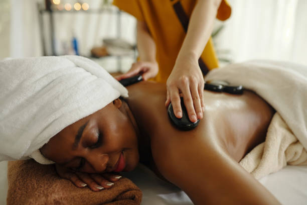 istock Enjoying Relaxing Back Massage at Wellness Spa 2170938026