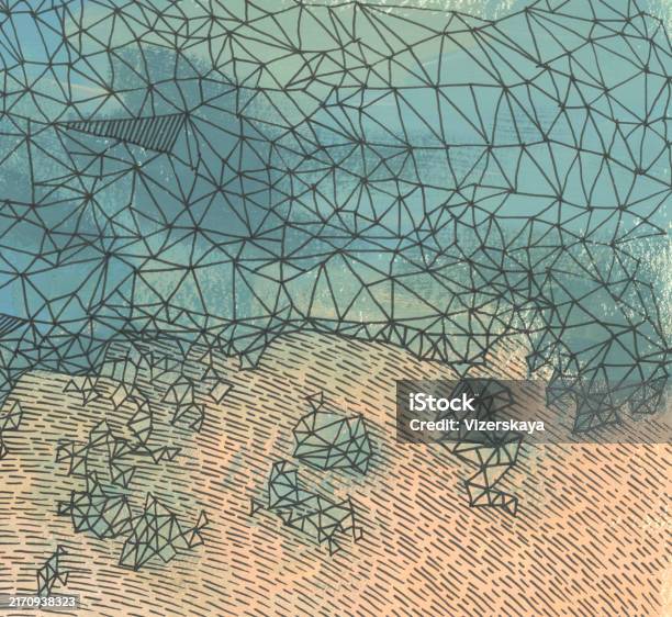 Abstract Hand Mesh Hand Drawings Mesh Structure Stock Illustration - Download Image Now ...