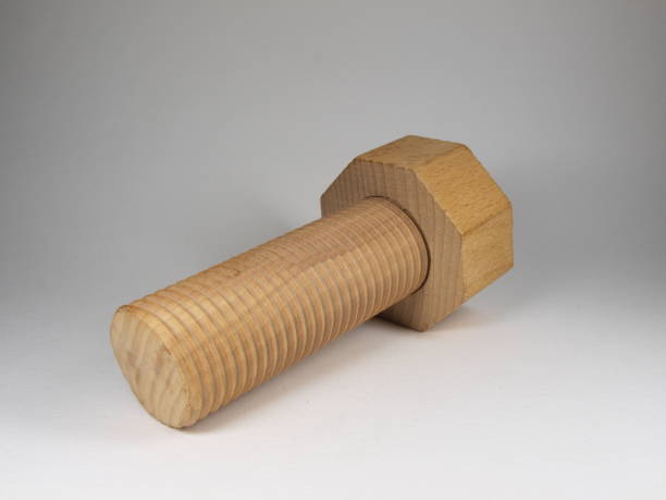 istock Bolt and nut. Wooden toy 2170938681