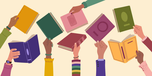 istock Books exchange or crossing. Diverse hands holding books. People exchanging, borrowing and recommending literature. 2170939830