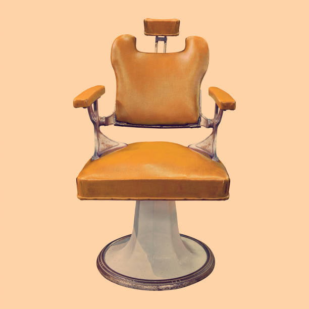 istock Vintage leather brown barber chair 2170941791