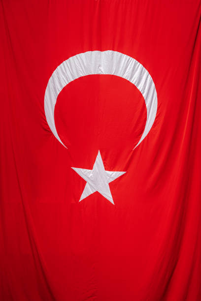 istock Red turkey flag close up 2170946076