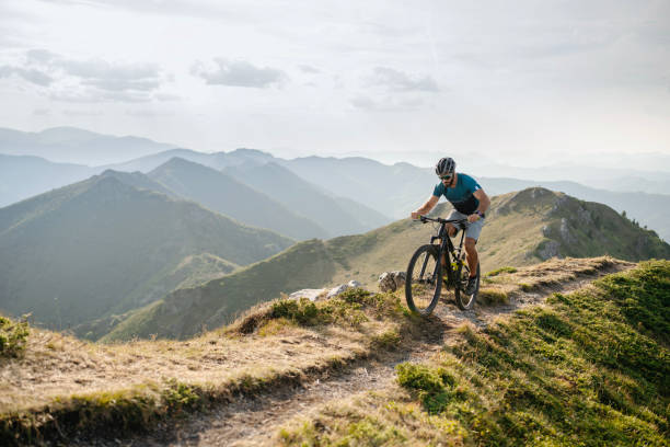 istock Mountain biker riding in mountain. 2170946356