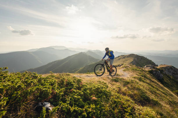 istock Mountain biker riding in mountain. 2170946368