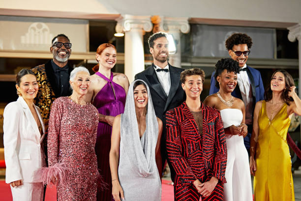 istock Celebrity group photo at red carpet event 2170946379
