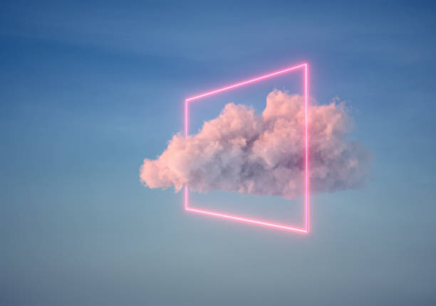 istock Cloud with neon light. Futuristic media network concept. 2170948280