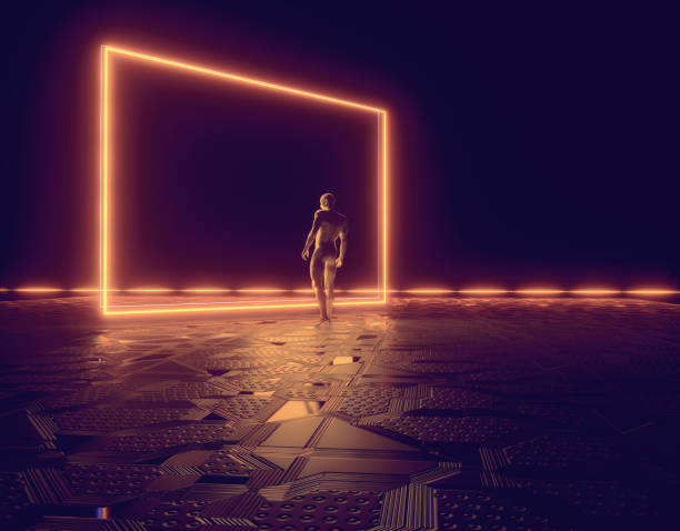 istock Man in a futuristic room. 2170948307