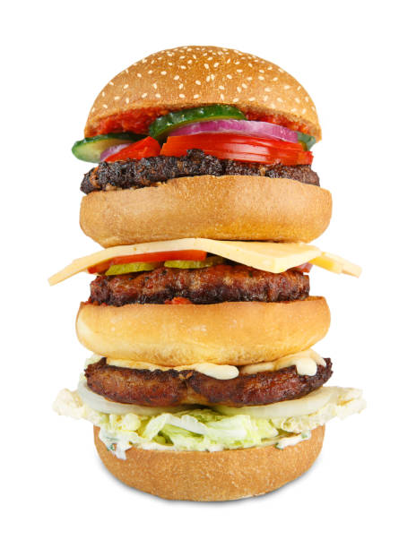 istock Tasty big hamburger isolated at white background 2170948678