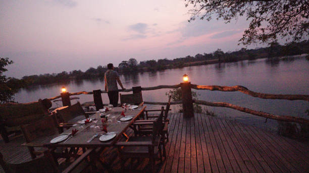 istock Serene Evening at a Riverside Resort 2170949346