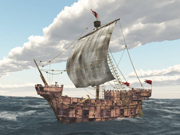 istock Cog ship in the open sea 2170951089