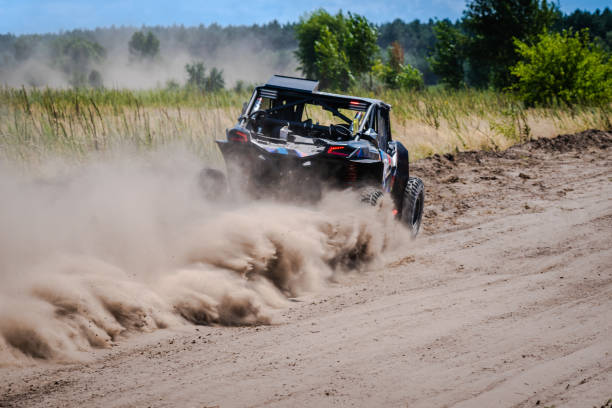 istock UTV, 4x4, all terrain vehicle in the action. Competitions 2170951451