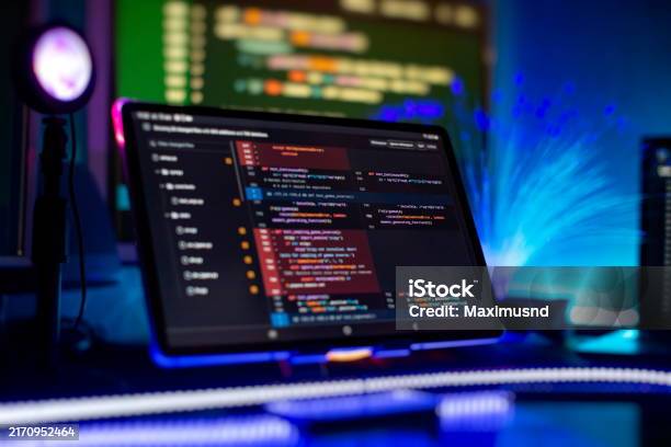 Notebook Closeup Photo Css Javascript And Html Usage Monitor Stock ...