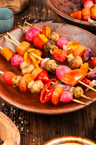 istock Tasty vegetables skewers. 2170962179