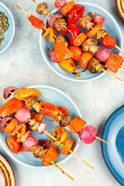 istock Roasted vegan skewers. 2170963954