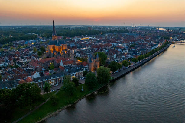 istock Kampen old town at the river IJssel during a summer sunset 2170967200
