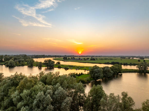 istock IJssel landscape during sunset seen from above 2170967358