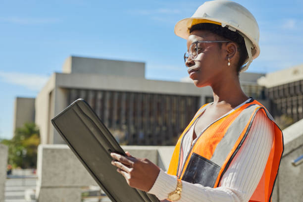 istock Confident Female Engineer Observing Construction Site in City 2170969120