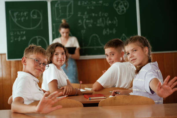 Students with friends at lockers room