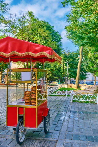 istock Red cart for simits in Istanbul 2170970457