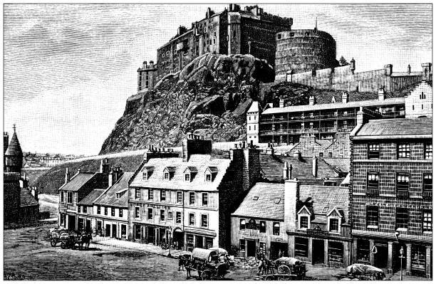 Antique Illustration: Edinburgh, Scotland