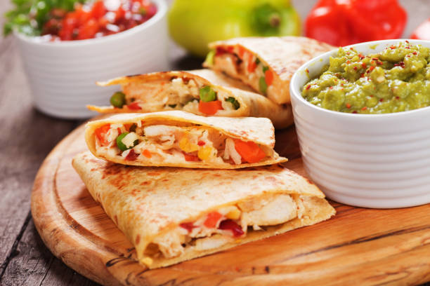 istock Quesadillas with chicken meat and vegetables 2170987057