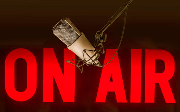 istock Professional microphone and on air sign 2170988044